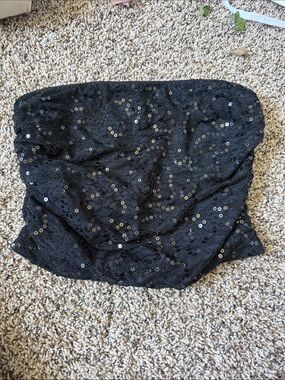 Wild Fable Black Sequence Tube Top